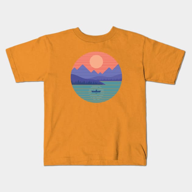 Peaceful Reflection Kids T-Shirt by Thepapercrane